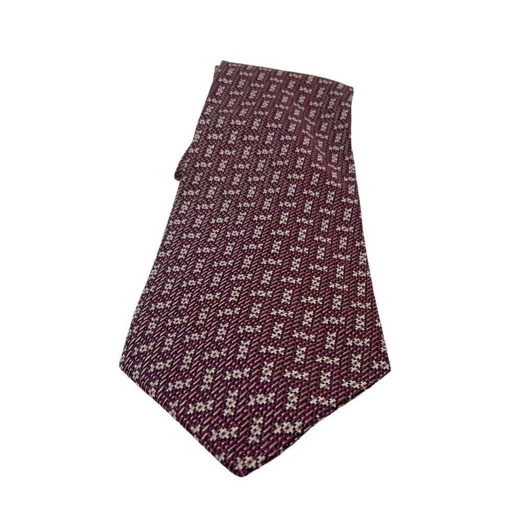 Andrew Fezza Men’s Necktie Purple and Black Abstract Design.
